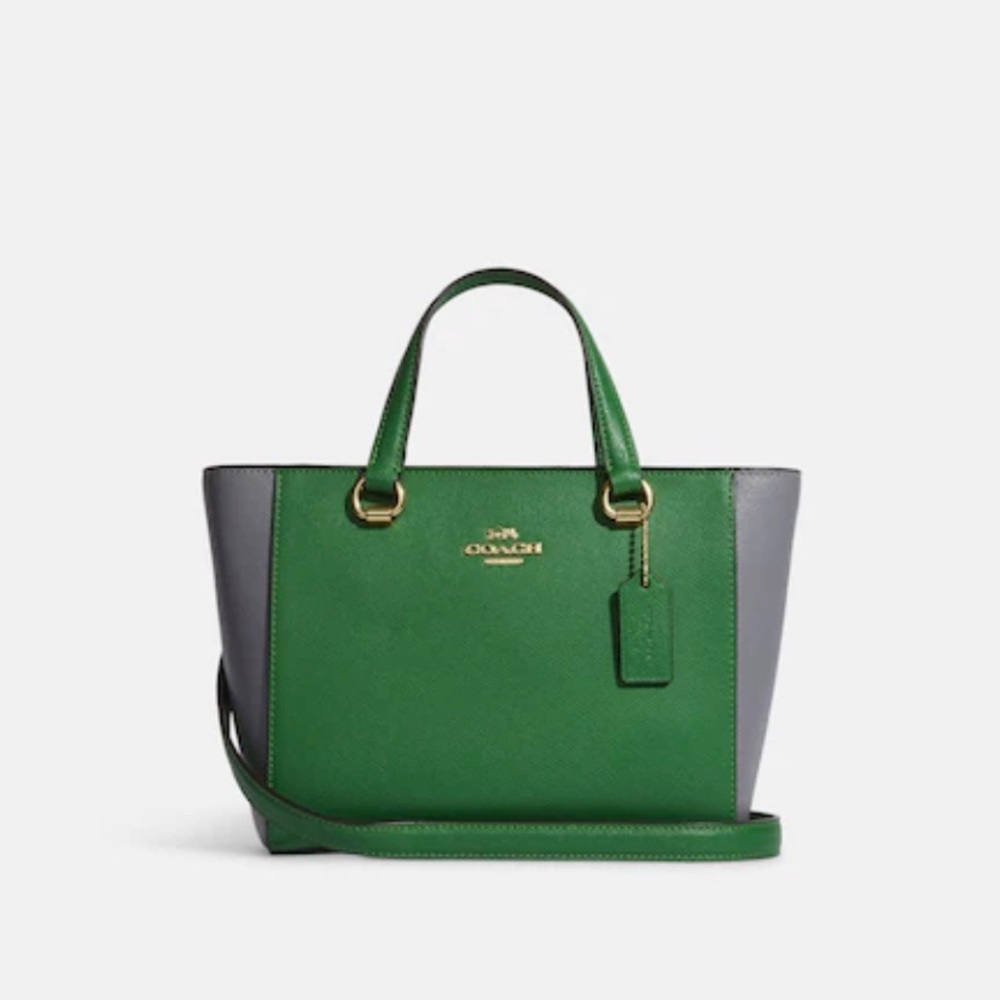 New without tags coach Alice satchel in green grey Colorblock
